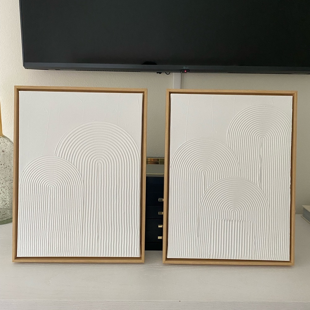 (Set of 2) 12" x 16" Rainbow Arches Framed Embellished Canvas Set
